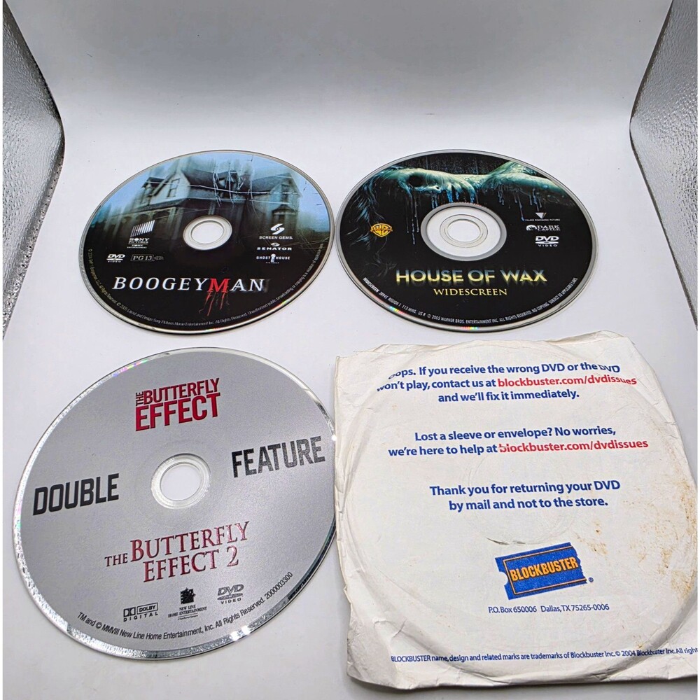 Horror Thriller DVD Disc Lot House of Wax Boogeyman Butterfly Effect 1 & 2